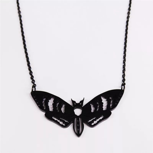 Stainless steel moth necklace - Picture 3 of 5